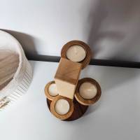 Teelichthalter für 4 Teelichter aus Holz | Holzdekoration für Kerzen aus Massivholz | Nussholz, Ahorn und Eiche Bild 3