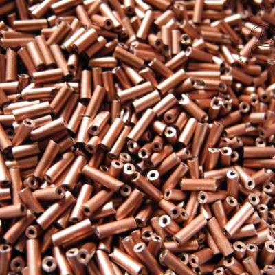 Stift Zylinder Glasperlen 6mm Kupfer metallic