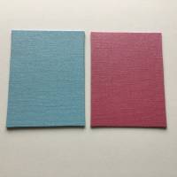 Stanzteile Rechteck glänzende Struktur, 4 Stück je Farbe, blau, rosa, kleine Karten Kartenaufleger, zum Kartenbasteln Bild 3