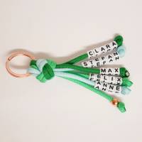 Schlüsselanhänger mit Wunschtext und Perlen , Wunschfarben, Schlüsselanhänger mit Name, Wunschtexte Bild 2