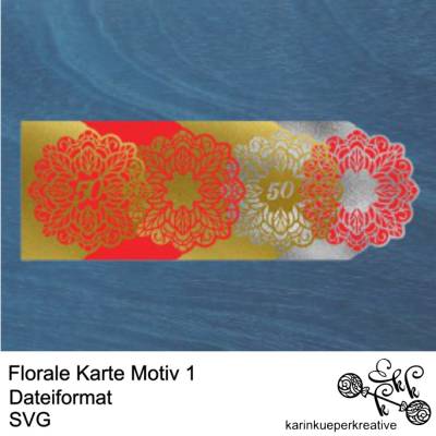 Plotterdatei Florale Karte Motiv 1