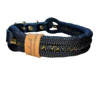 Hundeleine und Halsband Set, beides verstellbar, schwarz, gold, Leder und Schnalle, 10 mm Stärke Bild 7