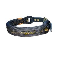 Hundeleine und Halsband Set, beides verstellbar, schwarz, gold, Leder und Schnalle, 10 mm Stärke Bild 9