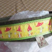 Hundehalsband "Pilze" mit Fleece gepolstert Bild 1
