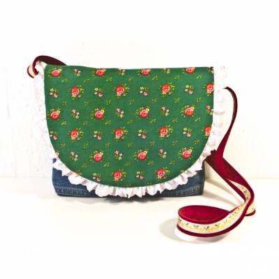 Kindertasche Dirndl + Jeans, Upcycling, Unikat, Trachtentasche