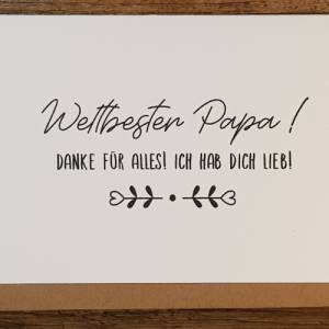 Bester Papa minimalistische Karte - Geschenkkarte Lieblingspapa - Geschenk weltbester Papa Dankeskarte - Ich hab Dich li Bild 1