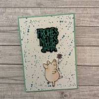 Grußkarten / Glückwunschkarten für den Neujahrsgruß, „Frohes neues Jahr“, ein Glücksschwein zu Silvester, Stampin’Up Bild 1