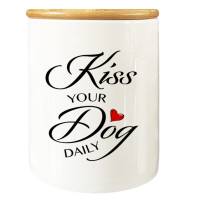 Porzellan Leckerlidose KISS YOUR DOG DAILY - 700 ml Bild 1