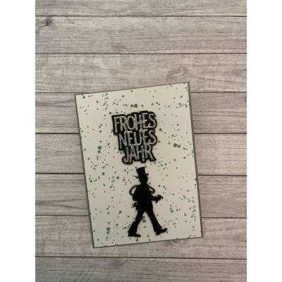 Grußkarten / Glückwunschkarten für den Neujahrsgruß, „Frohes neues Jahr“, ein Schornsteinfeger zu Silvester, Stampin’Up