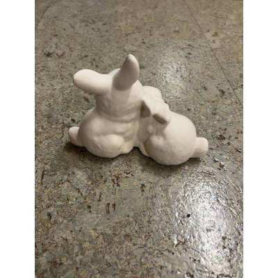 Hasenpärchen ca.13cm - unbemalte Gießkeramik