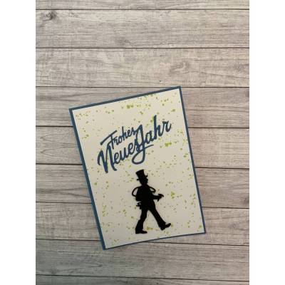 Grußkarten / Glückwunschkarten für den Neujahrsgruß, „Frohes neues Jahr“, ein Schornsteinfeger zu Silvester, Stampin’Up