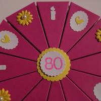 Geldgeschenk, Geschenk zum 80. Geburtstag, Geldgeschenkverpackung,  Geschenkschachtel zum Geburtstag,Geburtstagskind Bild 1