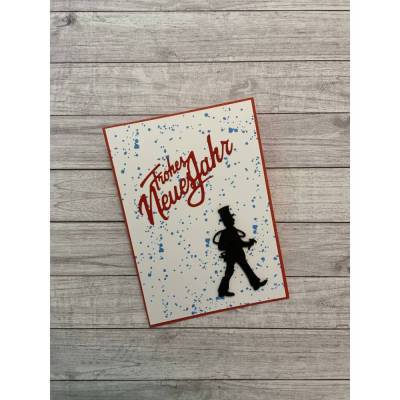 Grußkarten / Glückwunschkarten für den Neujahrsgruß, „Frohes neues Jahr“, ein Schornsteinfeger zu Silvester, Stampin’Up