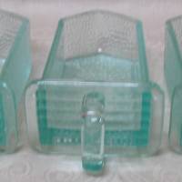 3 kleine Glasschütten aus einem Küchenschrank der 30er Jahre Bild 1