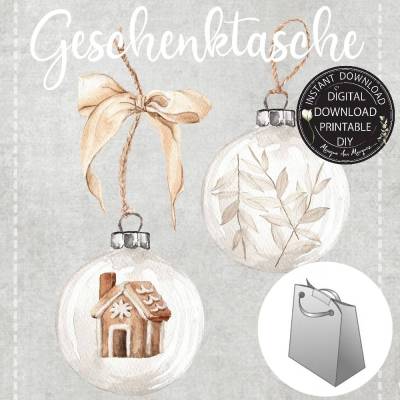 FREEBIE - GESCHENK  | Geschenk Tasche Schachtel Weihnachten