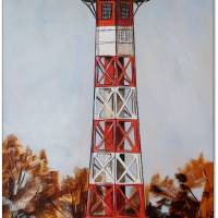 Klausewitz Original Acrylgemälde Leinwand Keilrahmen Leuchtturm Wittenbergen - 30 x 60 cm Bild 1