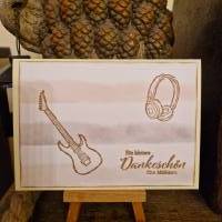 Dankeschön - Musik - Gitarre - Kopfhöhrer - Danksagungskarte Bild 2