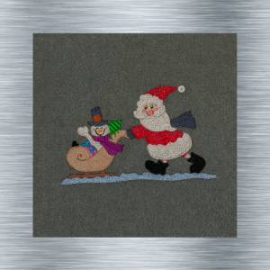 Stickdatei Weihnachtsduo - 13 x 18 Rahmen - Weihnachtsstickerei, weihnachtliche Stickdatei, Digitale Stickerei Bild 1
