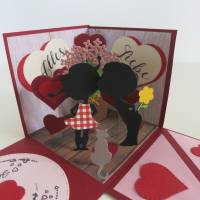 Explosionsbox aus Papier - Liebe, Valentinstag, Hochzeitstag, Heiratsantrag Bild 2