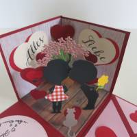Explosionsbox aus Papier - Liebe, Valentinstag, Hochzeitstag, Heiratsantrag Bild 3