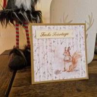 süßes Eichhörnchen - Frohe Feiertage - Weihnachtskarte Bild 3