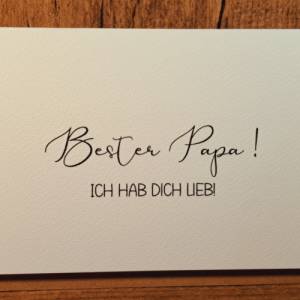 Bester Papa minimalistische Karte - Geschenkkarte Lieblingspapa -Geschenk weltbester Papa Dankeskarte -Ich hab Dich lieb Bild 2