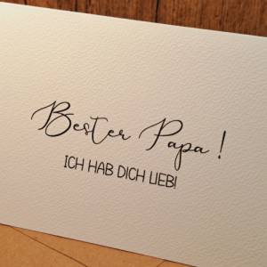 Bester Papa minimalistische Karte - Geschenkkarte Lieblingspapa -Geschenk weltbester Papa Dankeskarte -Ich hab Dich lieb Bild 3