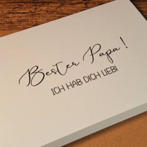Bester Papa minimalistische Karte - Geschenkkarte Lieblingspapa -Geschenk weltbester Papa Dankeskarte -Ich hab Dich lieb Bild 4