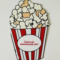 Gutschein für einen Kinoabend mit Popcorn, Gutscheinkarte Glückwunschkarte Grußkarte Gemeinsame Zeit Freundschaft Bild 1