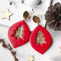 Ohrringe Weihnachtsbaum • Ohrhänger Polymer Clay | Ohrschmuck | Weihnachten Bild 1