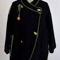 Damen Walk-Kurzjacke | Farbe Schwarz + Grasgrün | Bild 1
