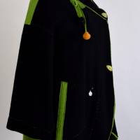 Damen Walk-Kurzjacke | Farbe Schwarz + Grasgrün | Bild 2