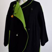 Damen Walk-Kurzjacke | Farbe Schwarz + Grasgrün | Bild 3