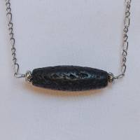 Halskette -zum Beduften- mit schwarzer Lava-Ellipse Bild 2