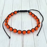 Knüpfarmband mit neonfarbenen Perlen orange Bild 1