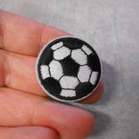 Fussball gestickt 3 cm   Patch zum Aufbügeln  Applikation Bild 2