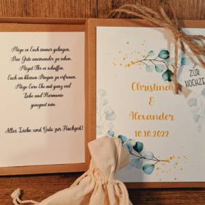 Geschenkverpackung zur Hochzeit, Geldgeschenk mit Namen und Datum, Personalisiertes Hochzeitgeschenk, Brautpaar Geschenk Bild 3