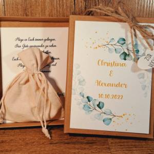 Geschenkverpackung zur Hochzeit, Geldgeschenk mit Namen und Datum, Personalisiertes Hochzeitgeschenk, Brautpaar Geschenk Bild 4