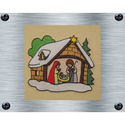 Stickdatei Weihnachtskrippe Bunt- 14 x 14 Rahmen - Winterliche Stickmotive, Wintermotiv, digitale Stickdatei