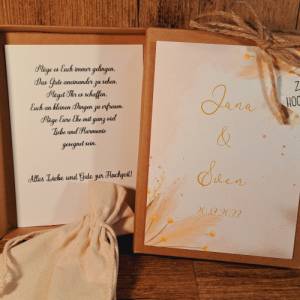Personalisiertes Hochzeitgeschenk, Geldgeschenk zur Hochzeit mit Namen und Datum, Geschenkverpackung Brautpaar, Geschenk Bild 3