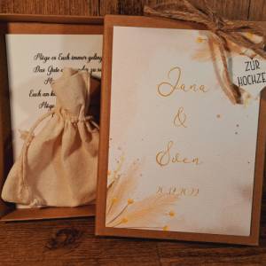 Personalisiertes Hochzeitgeschenk, Geldgeschenk zur Hochzeit mit Namen und Datum, Geschenkverpackung Brautpaar, Geschenk Bild 4