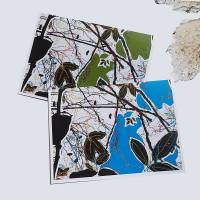 Grußkartenset handgemacht mit Naturmotiven in Blau- und Grünschwarz Bild 1
