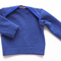 Neugeborenenpullover, Schurwolle, 56 62, blau, Upcycling, Unikat Bild 3