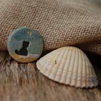 Hund am Strand - Katze am Meer - Maritime Keramik-Kette an Baumwollband Bild 6