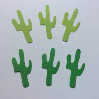 Stanzteile Kaktus, 6 Stück in hellgrün und grün, zum Kartenbasteln und Gestalten von Bildern Bild 1
