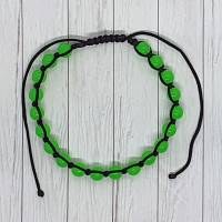 Knüpfarmband mit neonfarbenen Perlen grün Bild 2