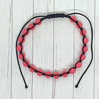 Knüpfarmband mit neonfarbenen Perlen pink Bild 2