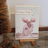 Elch mit Decke - Frohes Fest - Sterne Bild 1