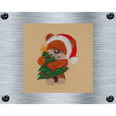 Stickdatei Weihnachtsbärli - 10 x 10 cm Rahmen - weihnachtliches Stickmotive, digitale Stickdatei, Nadelmalerei, digital