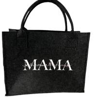 Filztasche Filzschopper Mama personalisiert mit Kindernamen Tasche selbstgenäht Bild 1